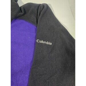 Columbia Girls Medium Purple and Black Fleeze Pull Over Half Zip Sweater